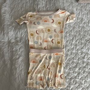 Little Sleepies Sun and Rainbow Pajama Set - Cream and Gold